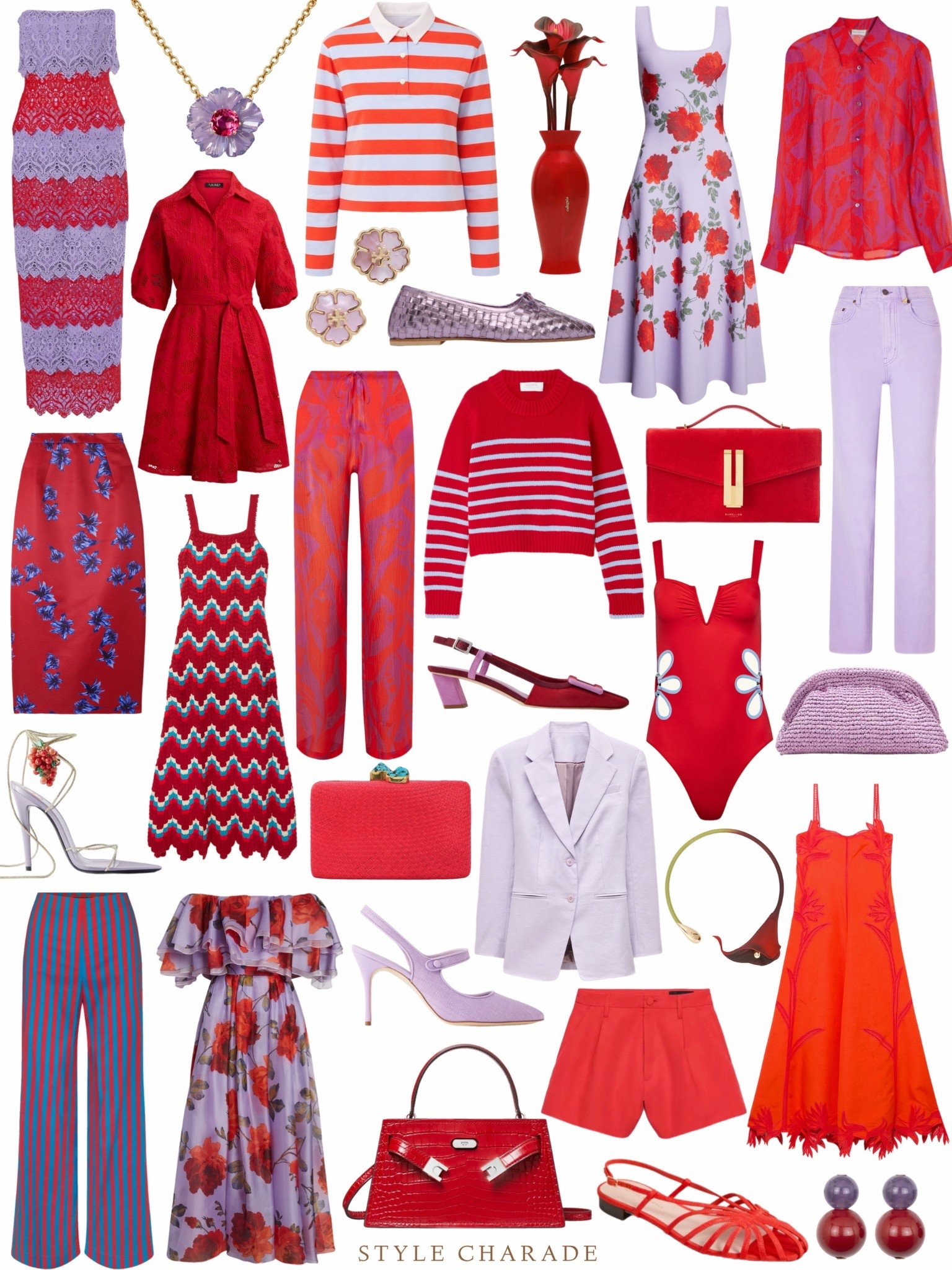 Lilac and red is always a gorgeous color combination. Sharing these spring outfits 2026, including spring dresses, Easter dress options, vacation outfits women, and wedding guest dress options.

#LTKootd #LTKWedding #LTKSeasonal
