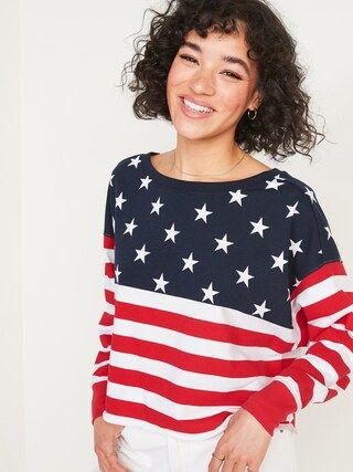 Oversized Americana Sweatshirt for Women | Old Navy (US)