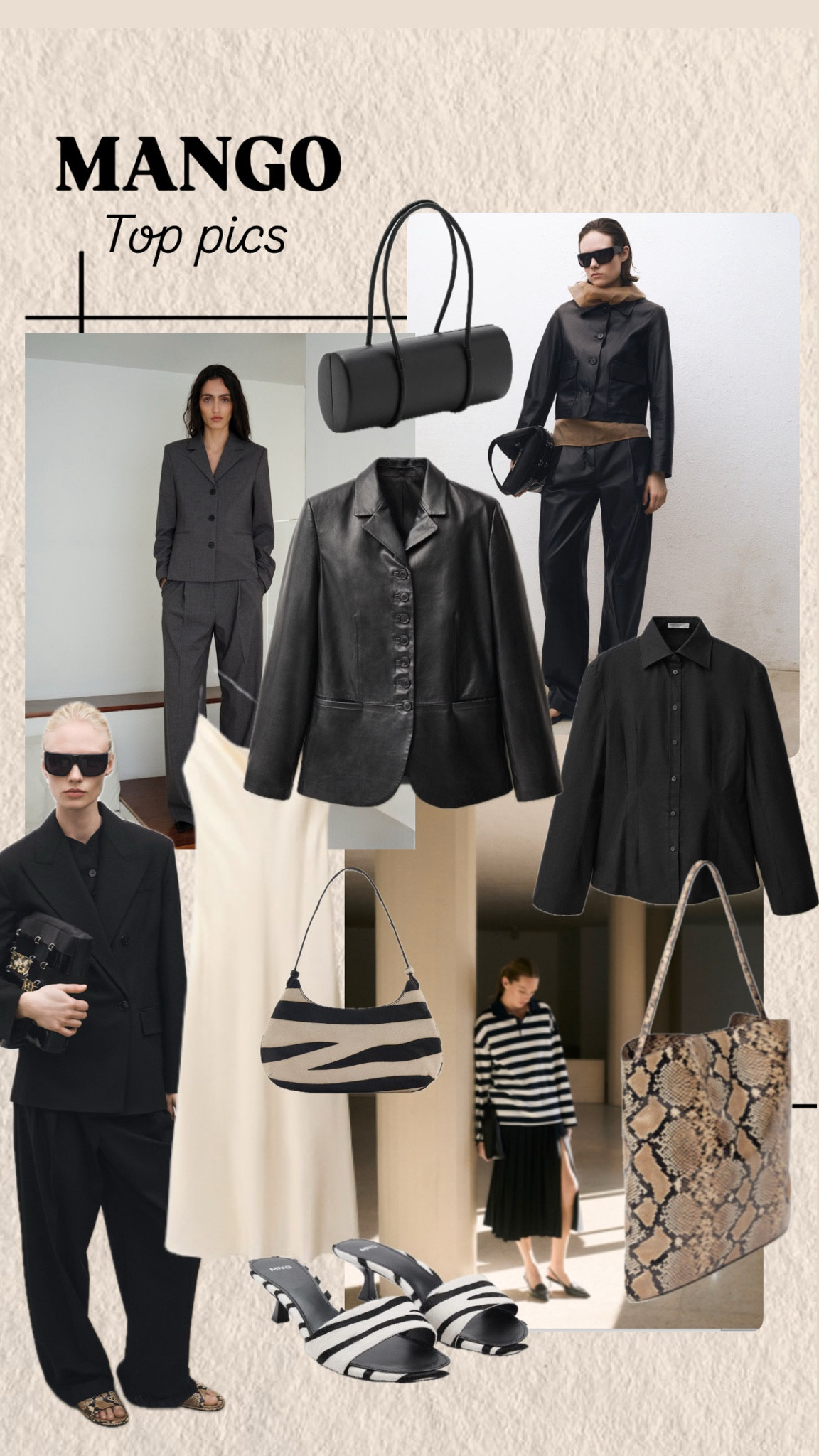 Mango top picks - mango is looking really strong. Loving the snake and zebra print and the buttoned blazers. The buttoned blazer is something I’m really loving for spring.