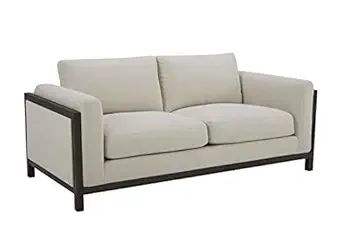 Amazon Brand – Stone & Beam Chesler Contemporary Loveseat Sofa with Wood Trim, 76"W, Cream | Amazon (US)