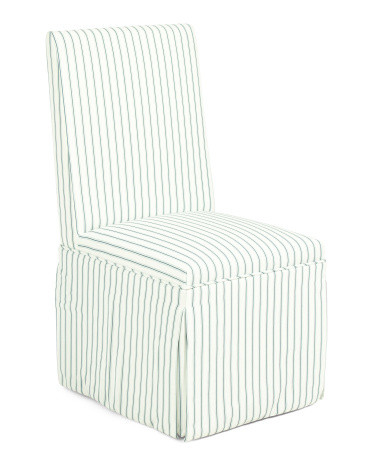 19x39 Caster Wheel Striped Slipcover Dining Chair | TJ Maxx