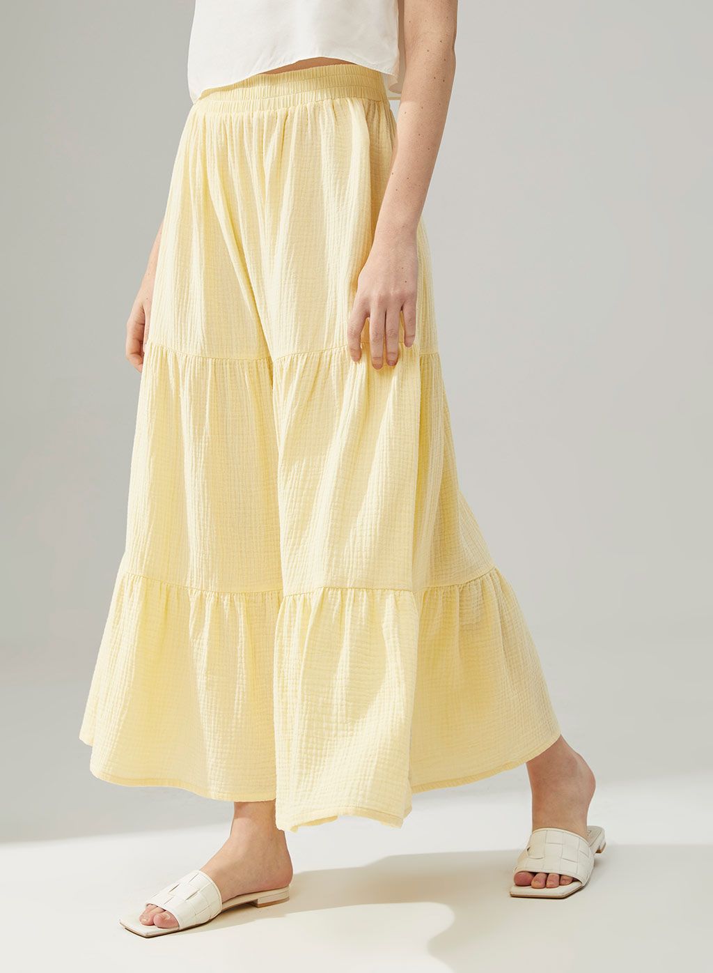 Flowy Tiered Cotton Skirt | NAP Loungewear