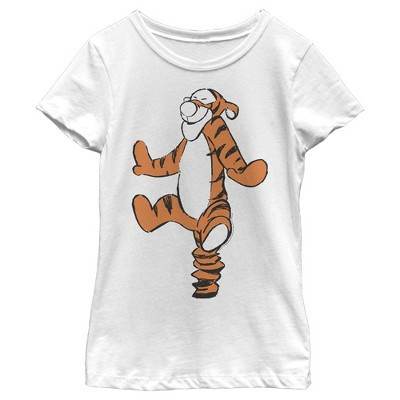 Girl's Winnie the Pooh Tigger  T-Shirt - White - Medium | Target