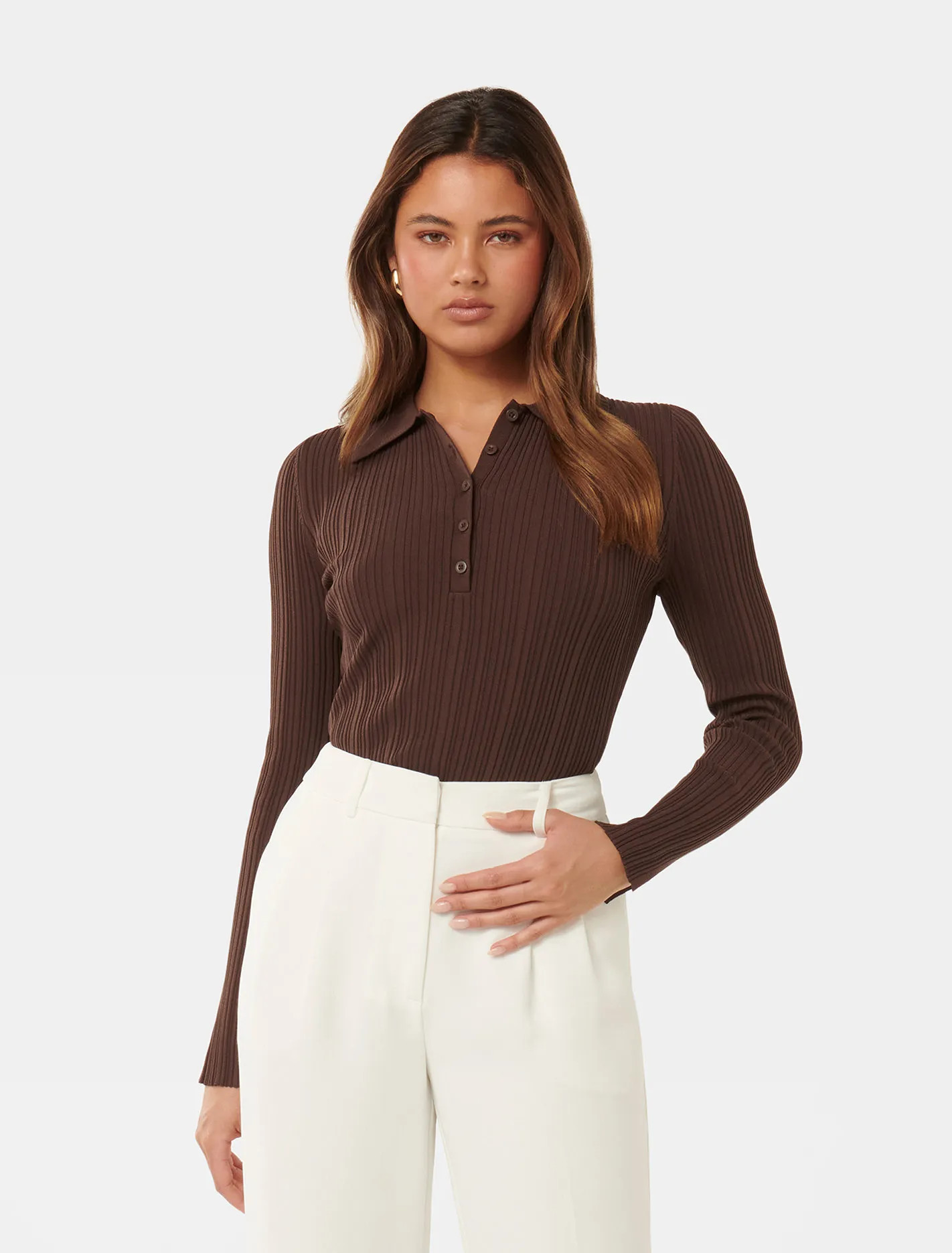 Vida Polo Knit Top | Forever New (UK & IE)