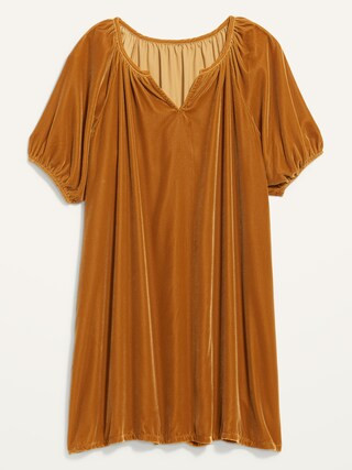 Puff-Sleeve Velvet Mini Shift Dress for Women | Old Navy (US)