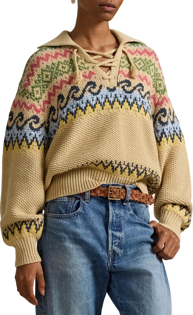 Fair Isle Cotton & Wool Blend Sweater | Nordstrom