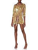 Norma Kamali Women's TY Front NK Shirt Mini Dress, Gold, X-Small | Amazon (US)