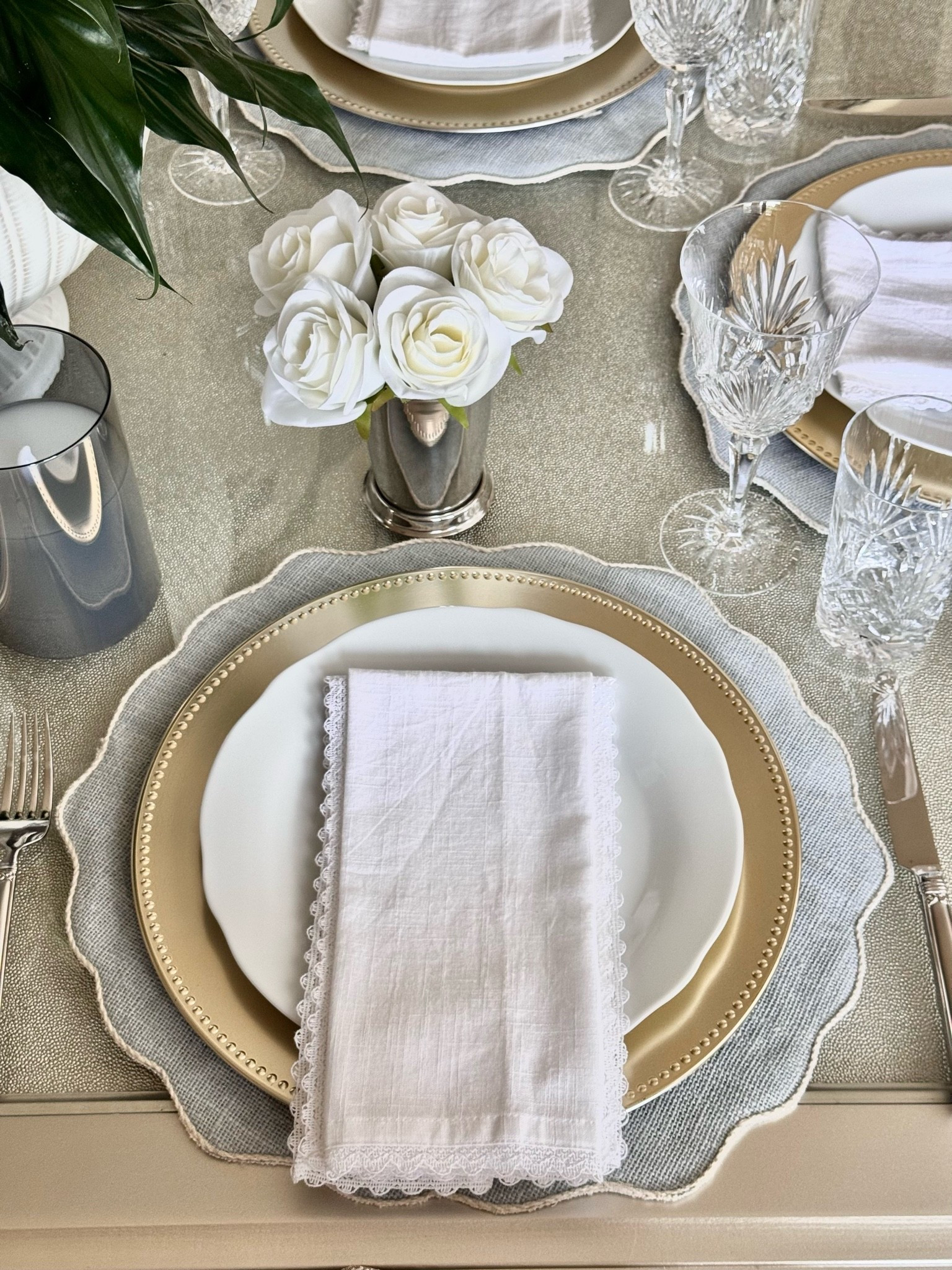 🍽️These soft blue beaded placemats are the prettiest ones I’ve seen!🩵. I don’t normally like using placemats but these ones are gorgeous and they work perfectly with my home decor. The best part is they’re only $7.99 each!!

Summer Hosting & Entertaining | Tabletop | Tablescape | Placemats | Charger Plates | Dinner Plates | Crystal Drinkware | White Napkins

#LTKHome #LTKSeasonal #LTKdayinmylife