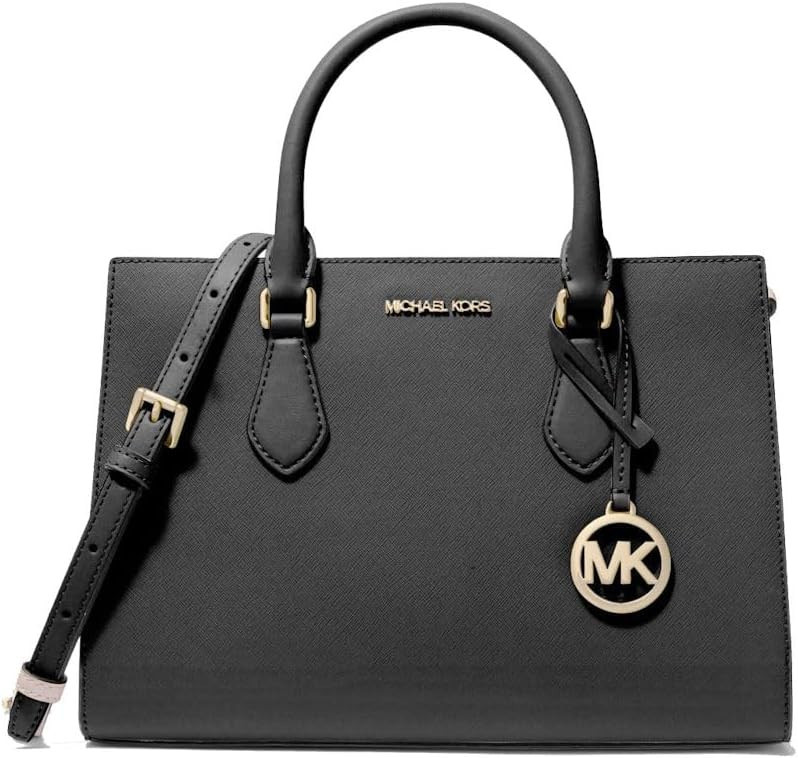 Michael Kors handbag for women Sheila satchel medium (Black With Gold Hardware) | Amazon (US)