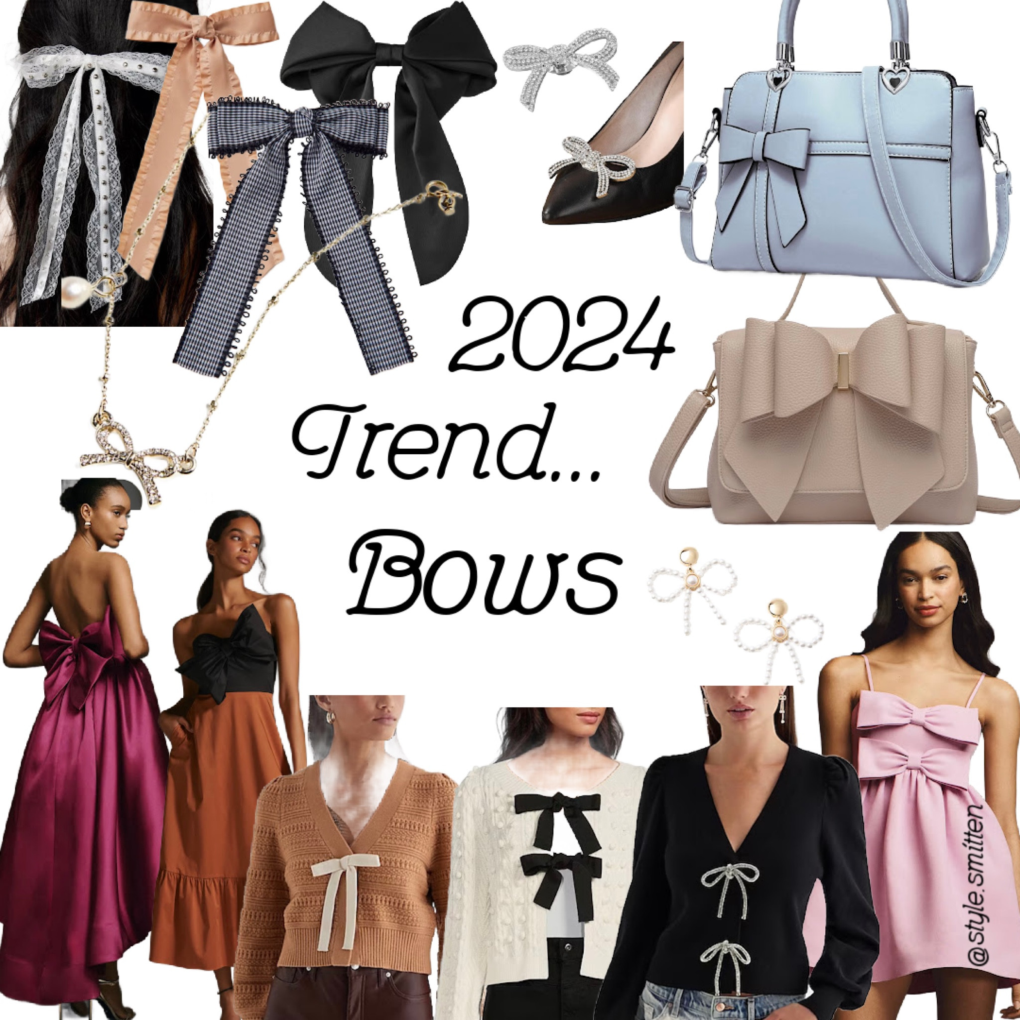 Huge 2024 Trend…everything Bows!
Hair bows
Bows on dresses, sweaters, blouses, purses, shoes, coats, bags, necklaces, earrings, jewelry...

#LTKstyletip #LTKitbag #LTKbeauty