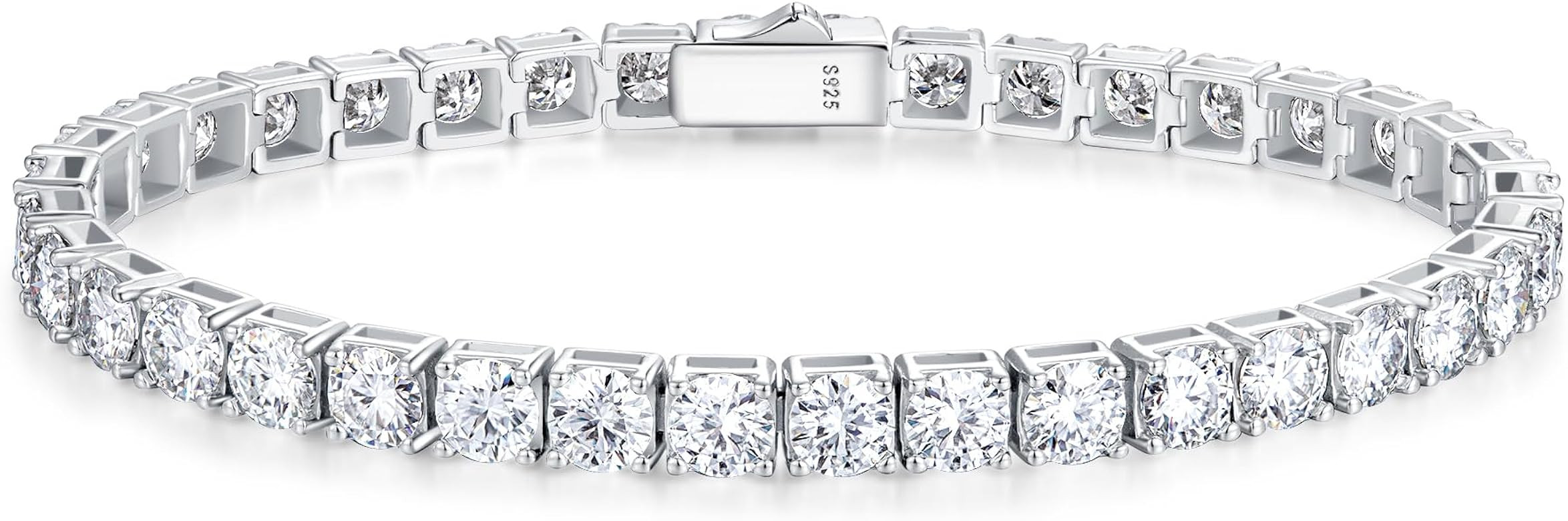 FANCIME Moissanite Tennis Bracelet 4.7-19 Carats 925 Sterling Silver Imitation Diamond Tennis Bra... | Amazon (US)