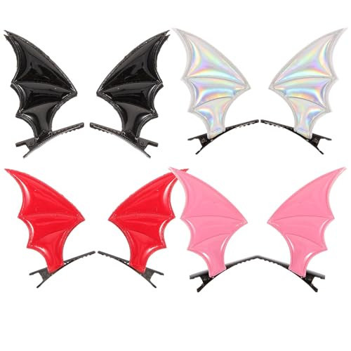BESPORTBLE Bat Wing Hair Clips, 8 Pcs Halloween Cartoon Bat Ears Hairpin Black Devil Horn Hair Clips Devil Clips Hairpin Hair Accessories for Halloween Cosplay Party Costume | Amazon (US)