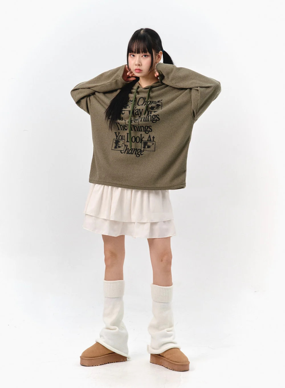 Tiered Elastic Band Mini Skirt IS322 | Lewkin