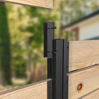PEAK Modular Fencing Matte Black Aluminum 1x6 Wood Board Bracket for an Outdoor Privacy Fence Sys... | The Home Depot
