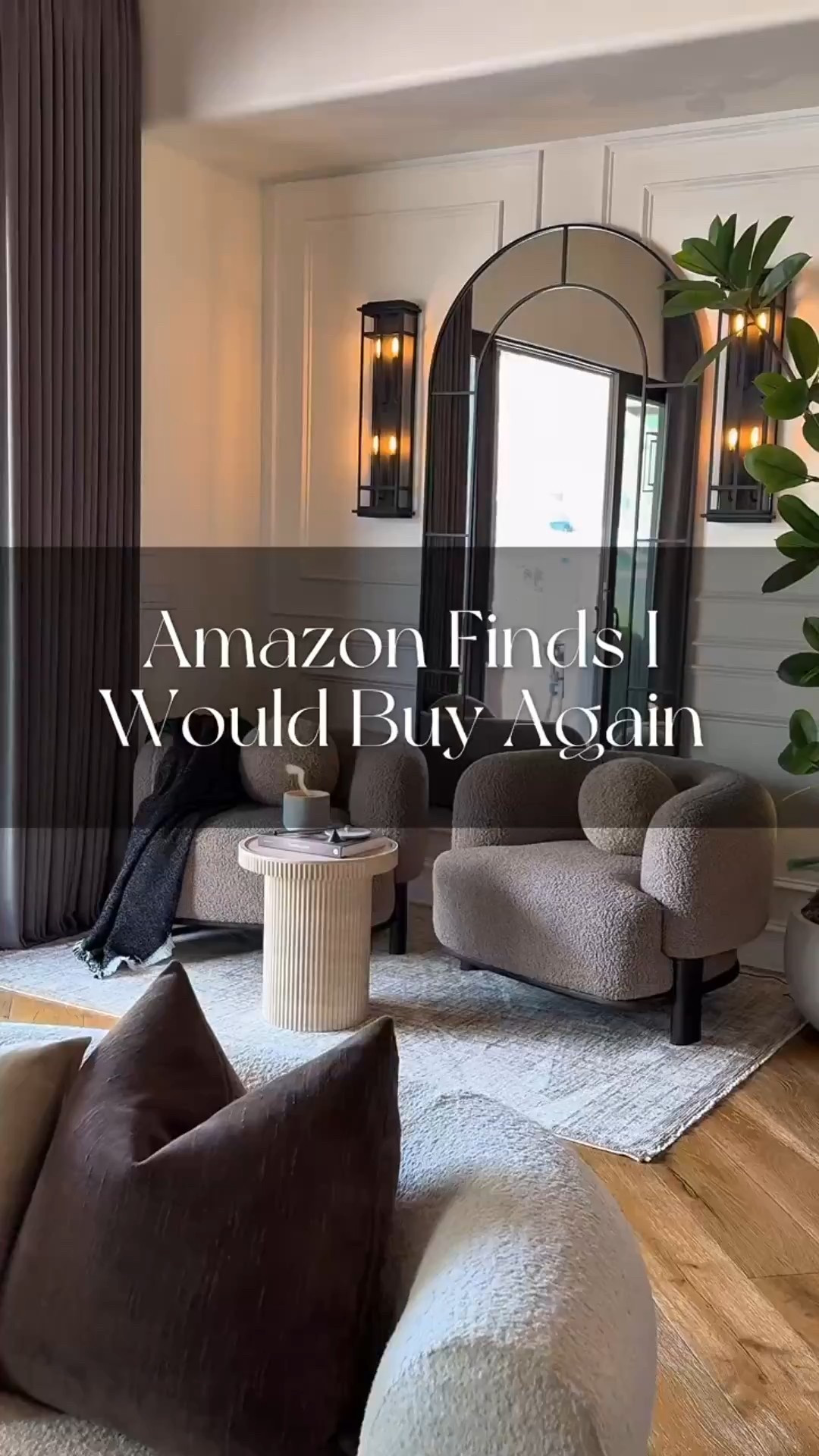 Throwback to some Amazon finds I would definitely buy again! I have had these for a while now and I love every single one of them! 🥰Some of my absolute favorites! 

Curved Sofas
Dining Chairs With Casters For Easy Moving 
Upholstered Swivel Chairs
Gorgeous Wall Sconces
Round Chocolate Ottoman 
Lumbar Pillows
Plush Neutral Rug
Boucle Bed Frame
Arched Entryway Table
Chandelier
Boucle Bench
Fire-Pit
Brown Velvet and Upholstered Modern Accent Chairs 
Glass Modern Hutch 
Frames & Florals 
Fluted Travertine Side Table 
Counter Stools & Pendant Lighting 

#amazonfinds #mytopfinds #interiordesign #founditonamazon #moderndecor #arstheticdecor #homedecor #livingroominspo #bedroominspo


#LTKStyleTip #LTKHome #LTKU