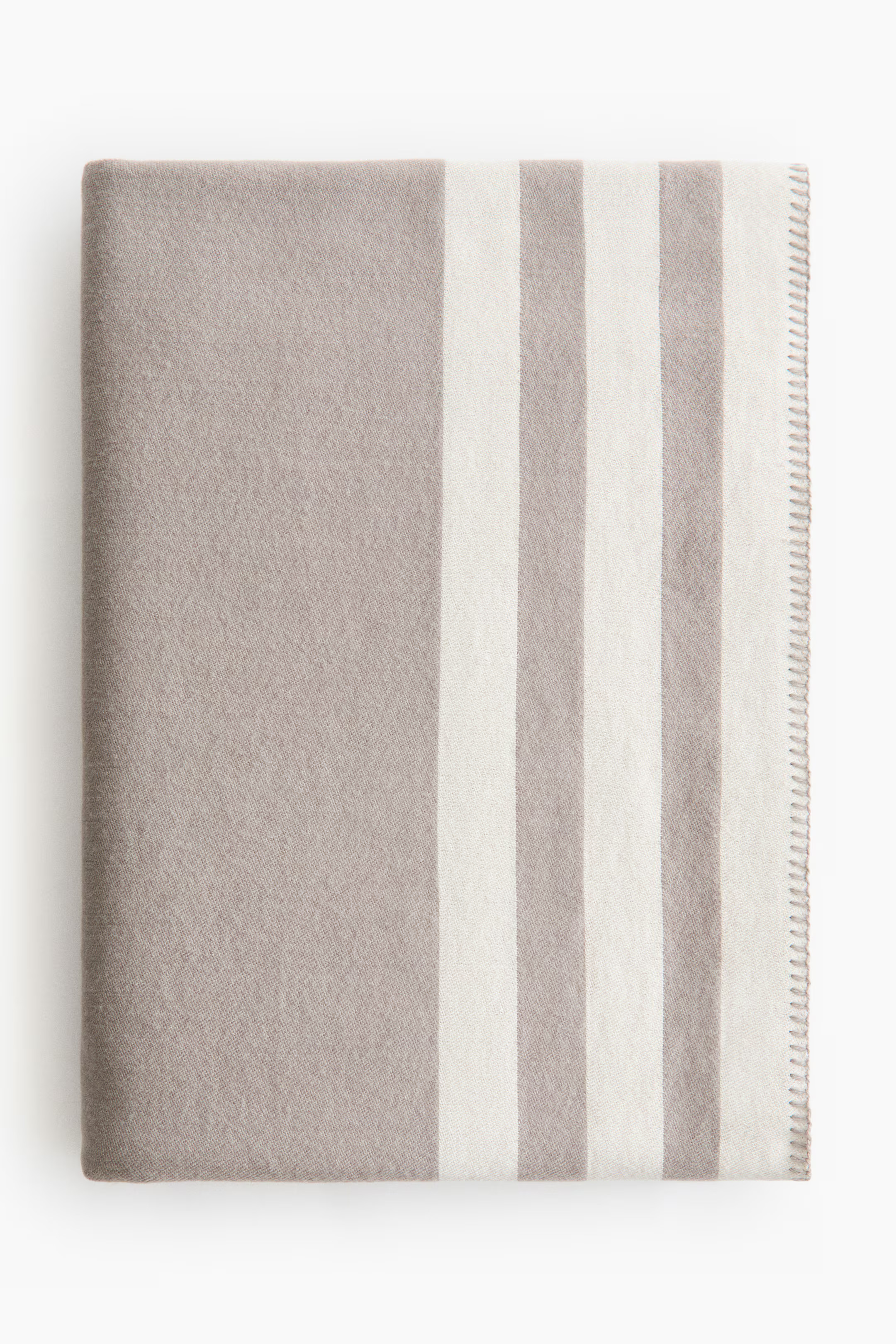 Wool-Blend Bedspread - Taupe/striped - Home All | H&M US | H&M (US + CA)