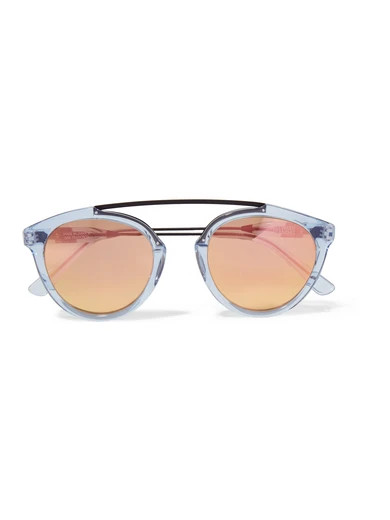 Flower 14 aviator-style acetate and metal mirrored sunglasses | NET-A-PORTER (UK & EU)