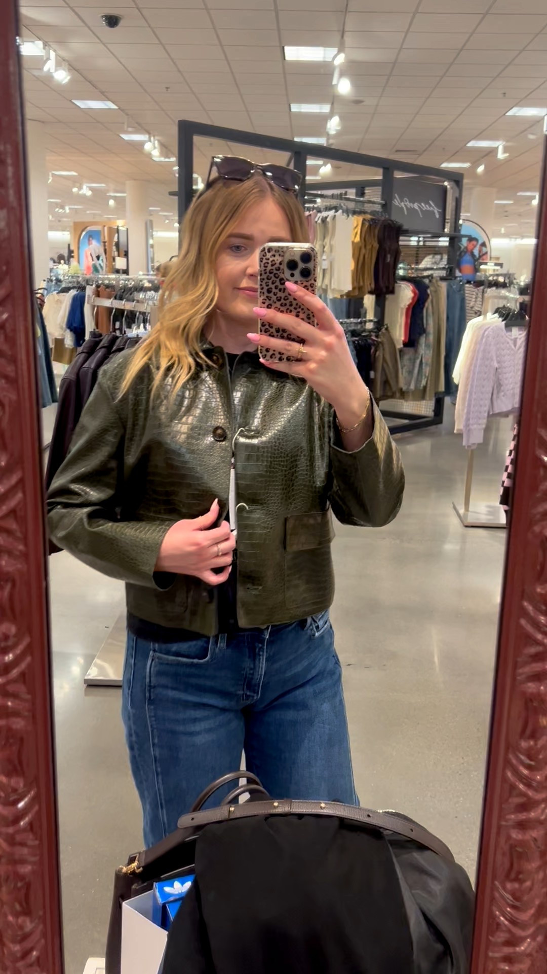 Trend alert: this faux crocodile leather jacket instantly elevates any outfit.

#LTKWorkwear #LTKMidsize #LTKootd