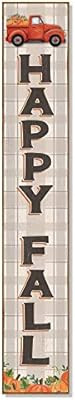 Country Marketplaces Outdoor Welcome Sign for Porch - Happy Fall with Truck and Pumpkins - Vertic... | Amazon (US)