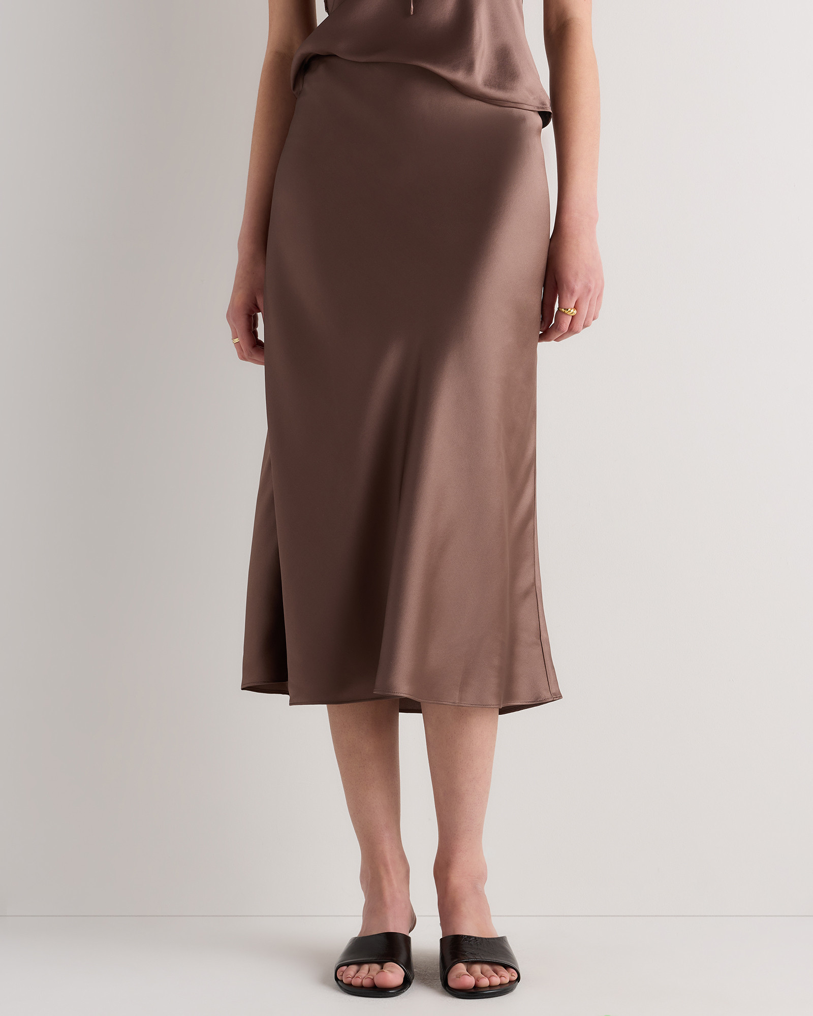 Quince | Women's Skirt in Rose Powder, Size Small, Silk | Quince