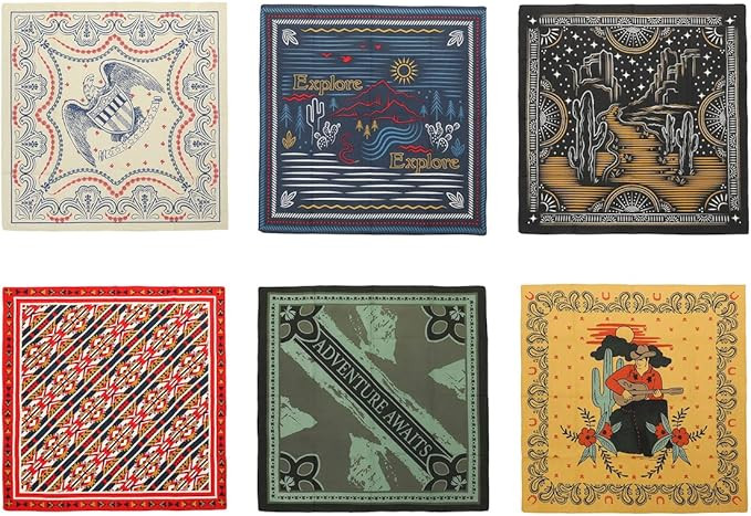 Bioworld Lightweight Americana 22"x22" 6-Pack Bandana Set | Amazon (US)