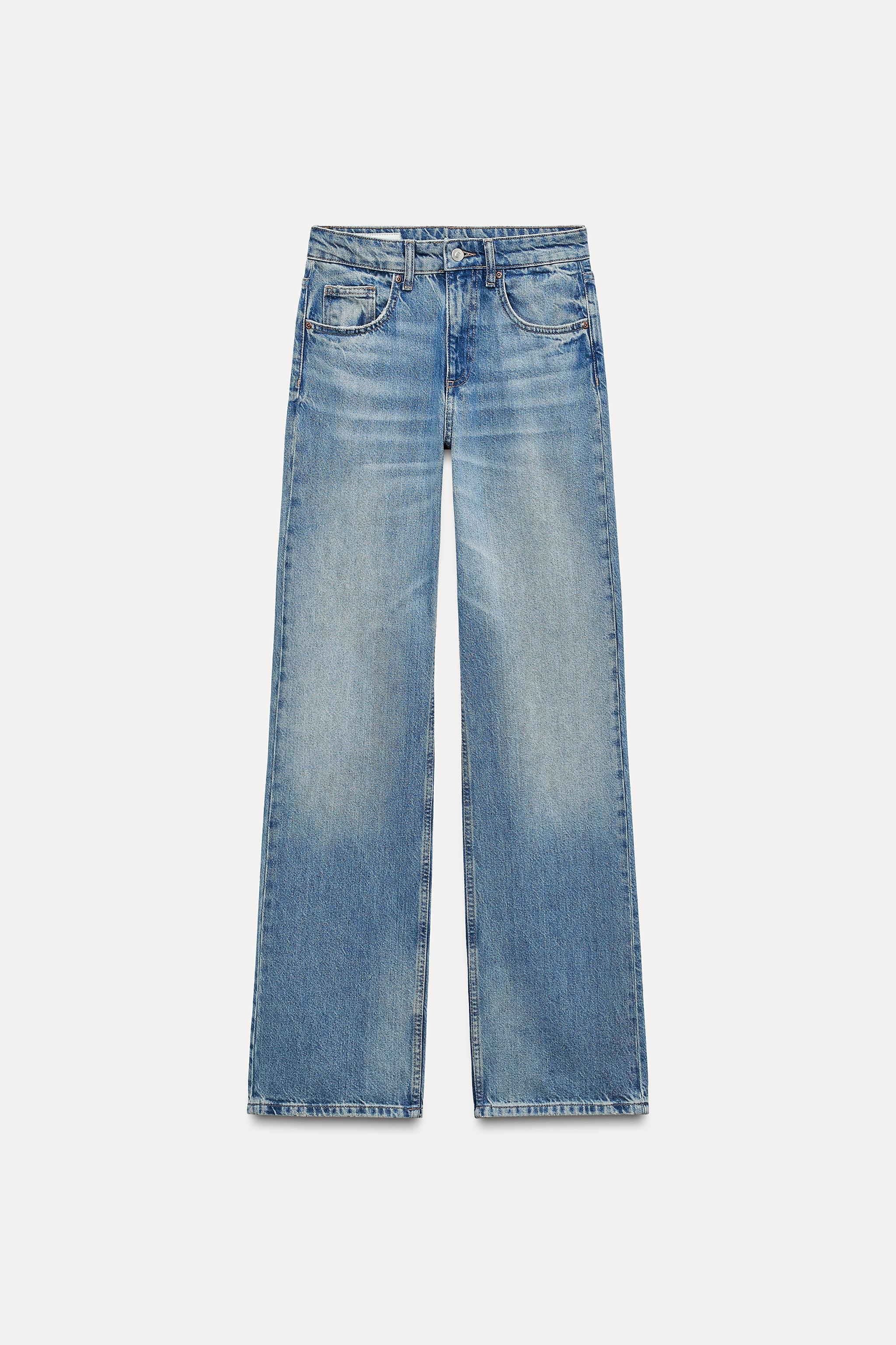 TRF WIDE-LEG MID-RISE FULL LENGTH JEANS | Zara UK