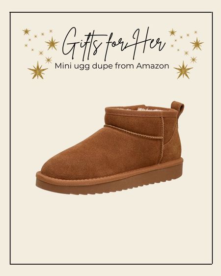 Amazon mini ugg boots. Get the look for less. Under $70. Mini uggs. Gifts for her. 

#LTKunder100 #LTKGiftGuide #LTKshoecrush