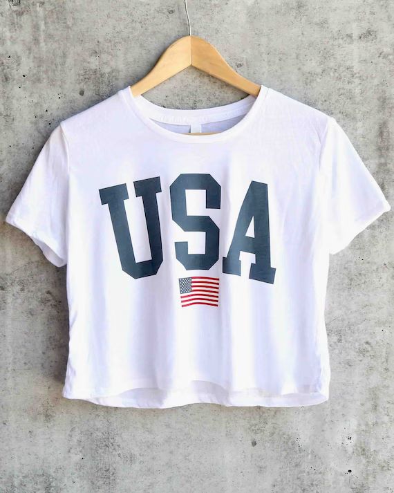 USA Shirt Tee - USA cropped T-shirt Usa Shirt Patriotic Shirt America Patriotic  Red White and Bl... | Etsy (US)