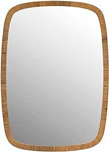 Creative Co-Op Rattan Wrapped Wood Framed Wall Mirror, 17" L x 1" W x 24" H, Natural | Amazon (US)