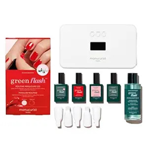 Manucurist - New Green Flash Slim Gel Nail Polish Kit - 36W LED Lamp with Base Coat + Top Coat + ... | Amazon (US)