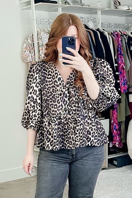 Leopard print top from Amazon. Looks designer! Wearing size medium. 

Spring outfit. Workwear outfit. 

#LTKSeasonal #LTKfindsunder50 #LTKmidsize