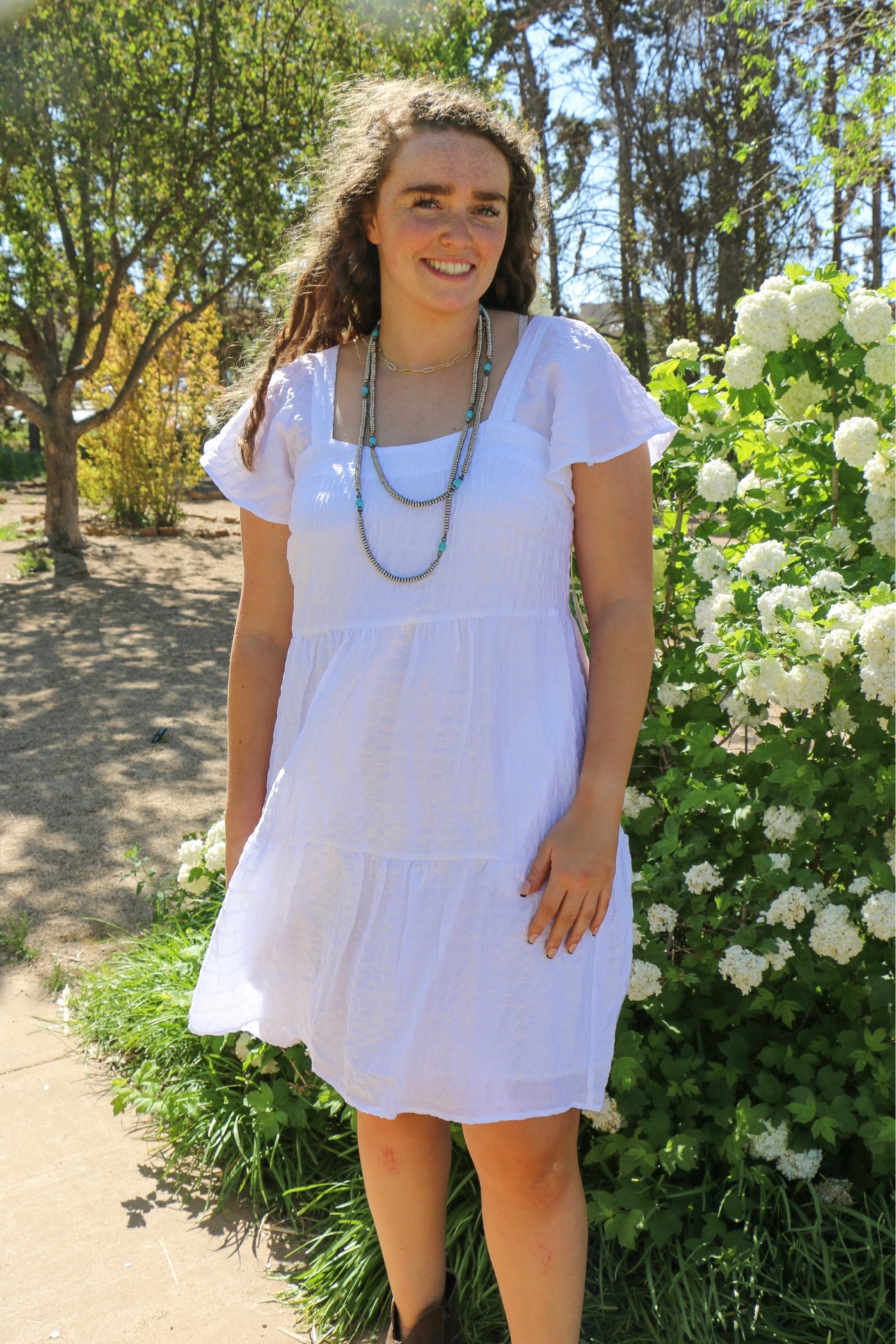 White dresses are key to my heart for summer #summer #warmweather #whitedress #turquoisejewelry 

#LTKSeasonal #LTKFestival #LTKbeauty