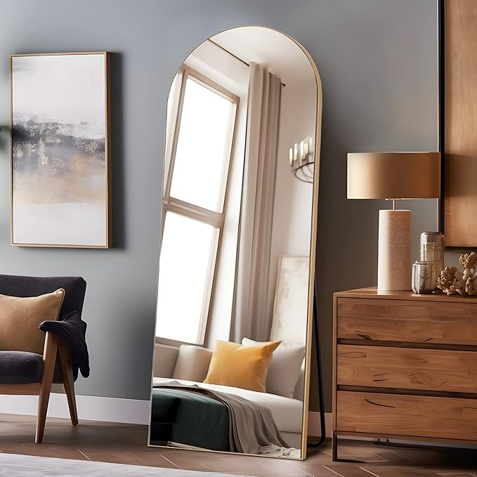 NeuType 64"x21" Arched Full Length Mirror with Stand Arched Shape Wall Mounted Mirror Large Full ... | Amazon (US)