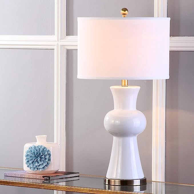 Safavieh Lighting Collection Lola Column White 30-inch Table Lamp (Set of 2) | Amazon (US)