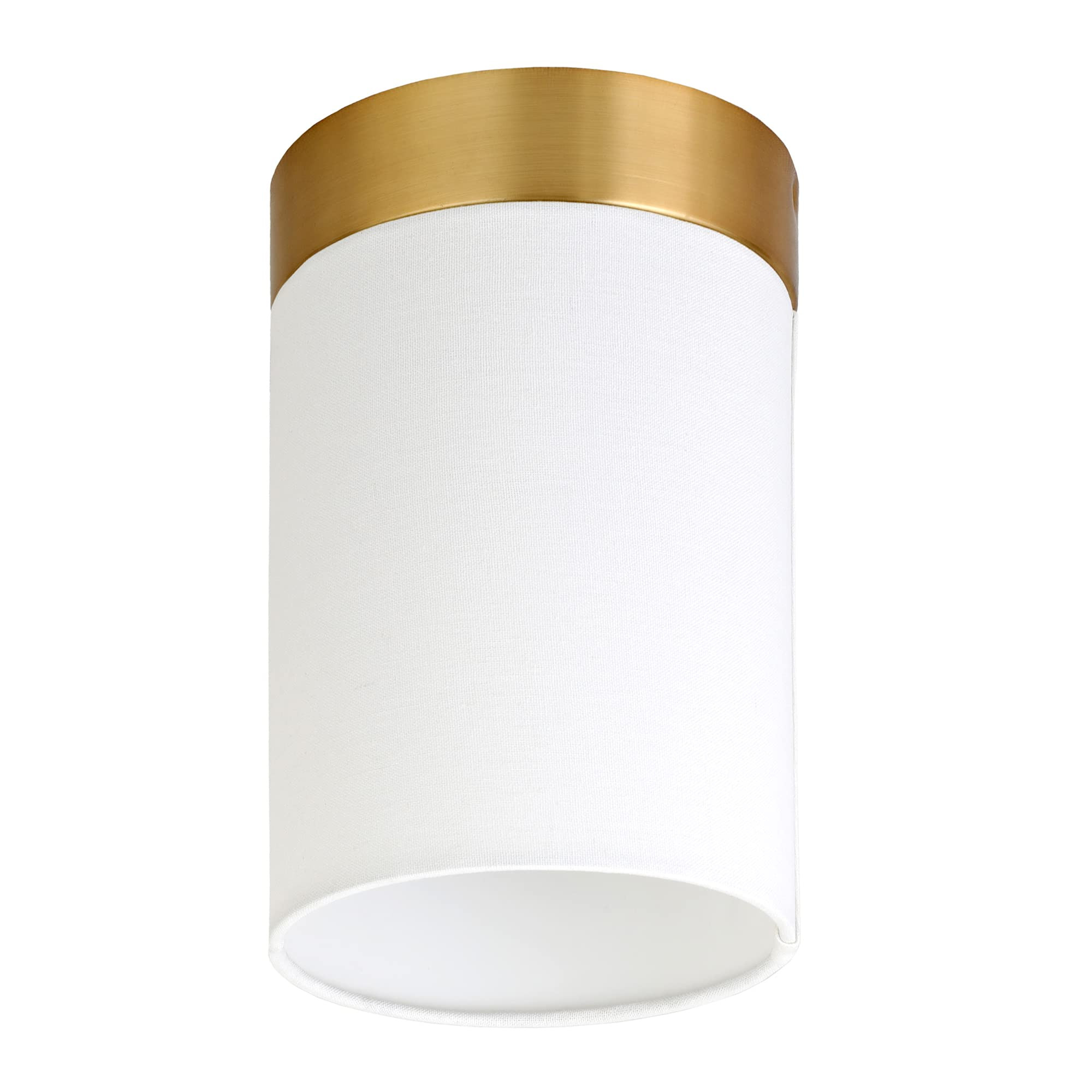 Henn&Hart 6" Flush Mount with Fabric Shade Brushed Brass, for Home, Living Room, Bedroom, Enterta... | Amazon (US)