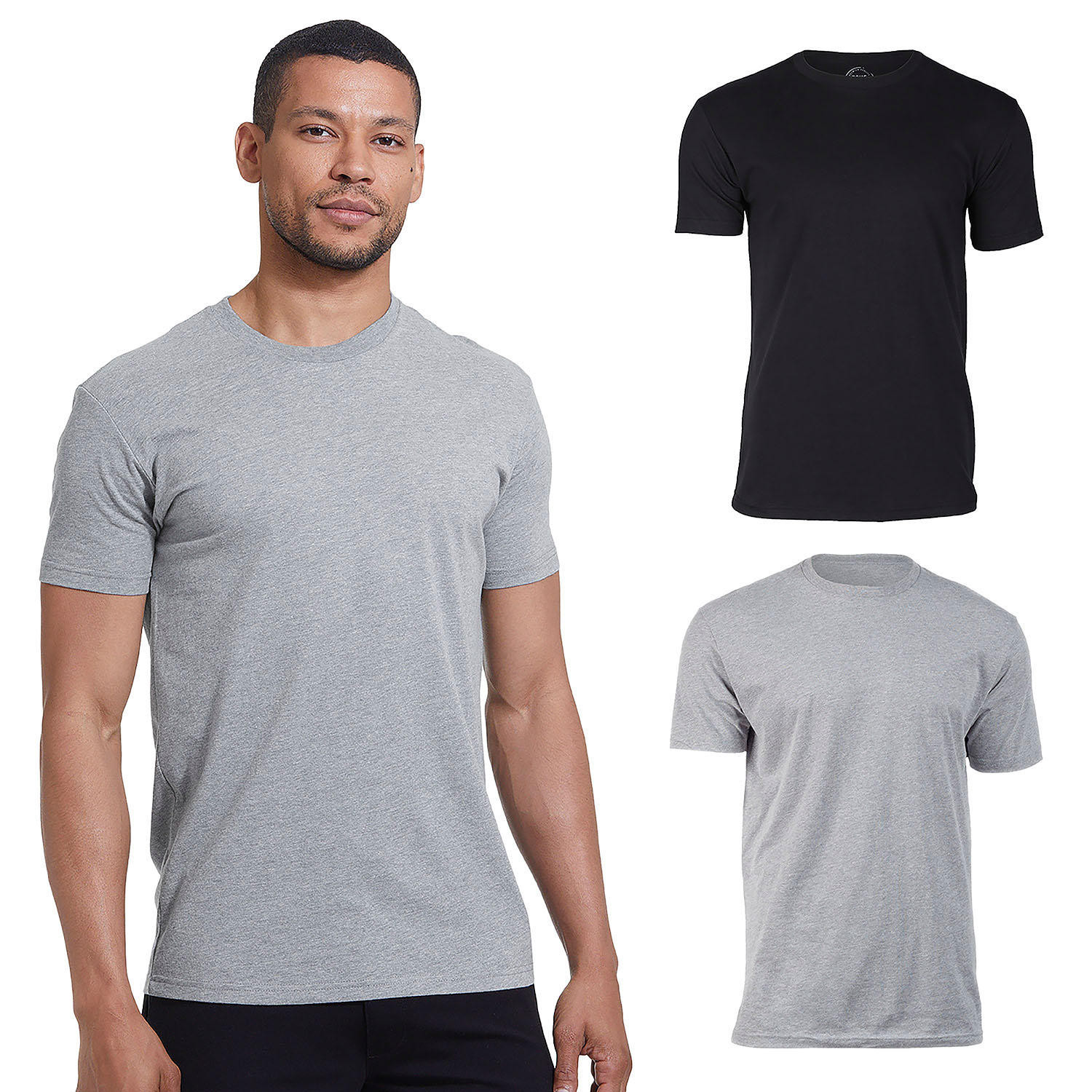 True Classic 2-Pack T-Shirts Heather Gray / Black L:- Grey Heather / Black, L | Sam's Club