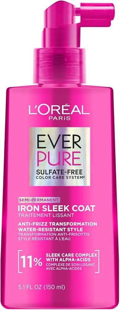 L'Oreal Paris Sulfate Free Iron Sleek Coat Hair Treatment, Provides Frizz Control and Humidity Pr... | Amazon (US)