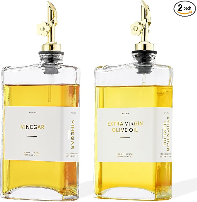 HOMCDALY Olive Oil Dispenser for Kitchen, 12oz Glass Oil Bottles with Pourer, Oil and Vinegar Dis... | Amazon (US)