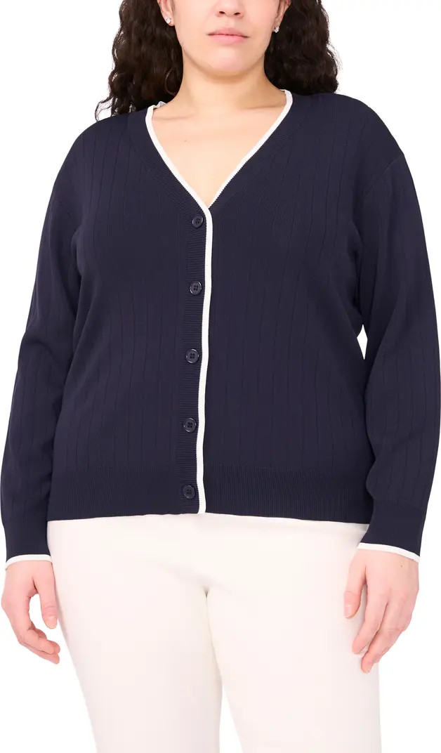 Halogen® Tipped V-Neck Cardigan | Nordstrom | Nordstrom