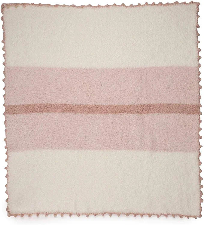 Barefoot Dreams CozyChic Striped Receiving Blanket, Comfy Baby Blanket, Pink, 30 Inches x 32 Inch... | Amazon (US)