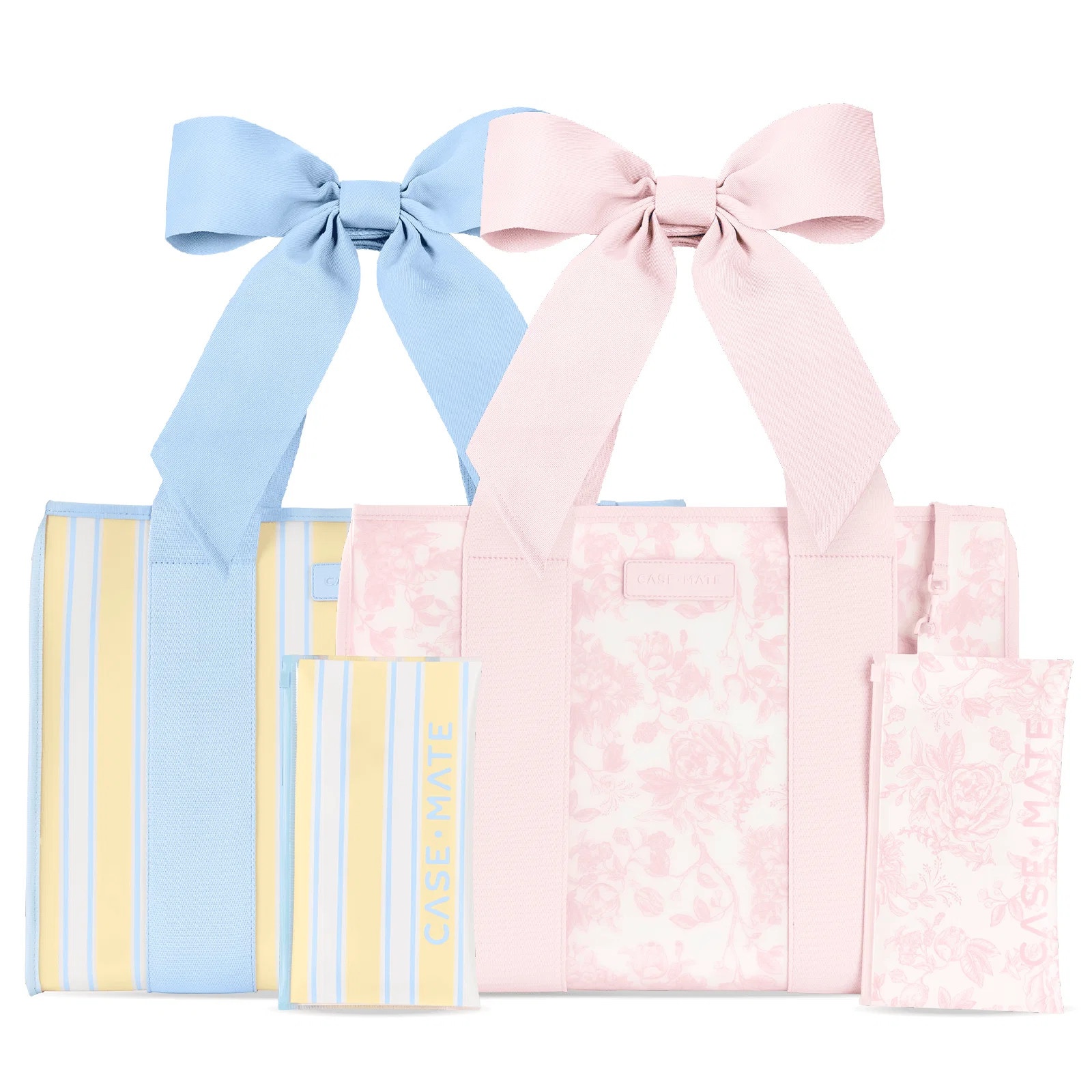 The Tote Duo- Ballet Pink Afternoon Rosé Bow & Cabana Stripe Bow | Case-Mate