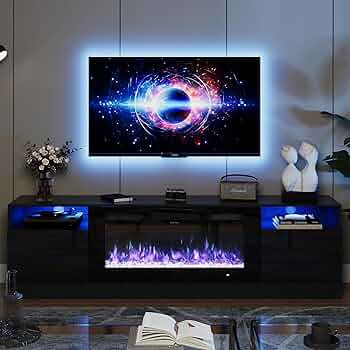 oneinmil Fireplace TV Stand with 36" Electric Fireplace, LED Light Entertainment Center, Modern W... | Amazon (US)