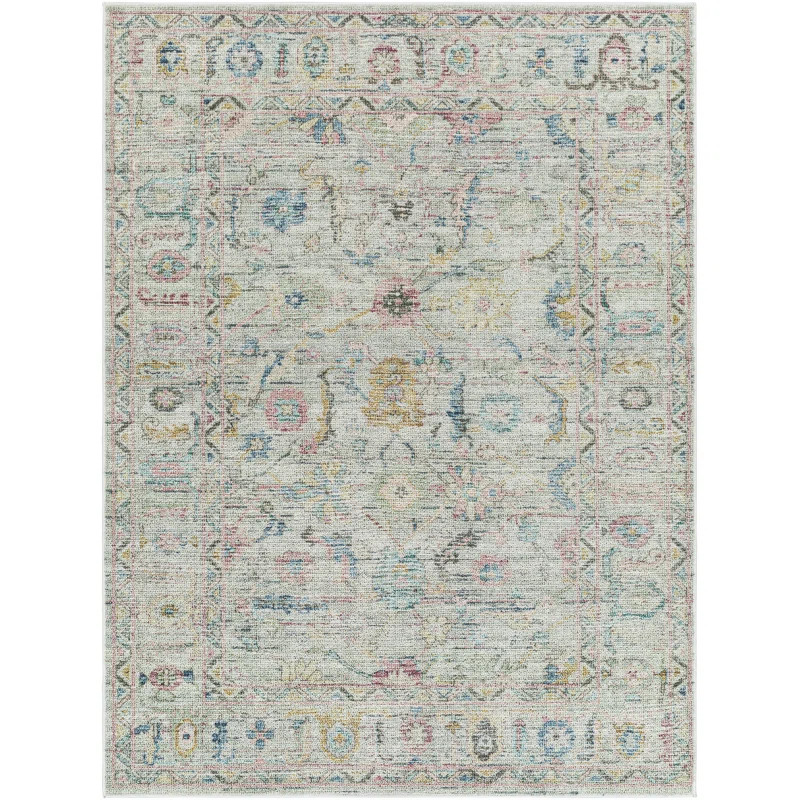 Bourges Pale Slate Machine Washable Area Rug | Wayfair North America