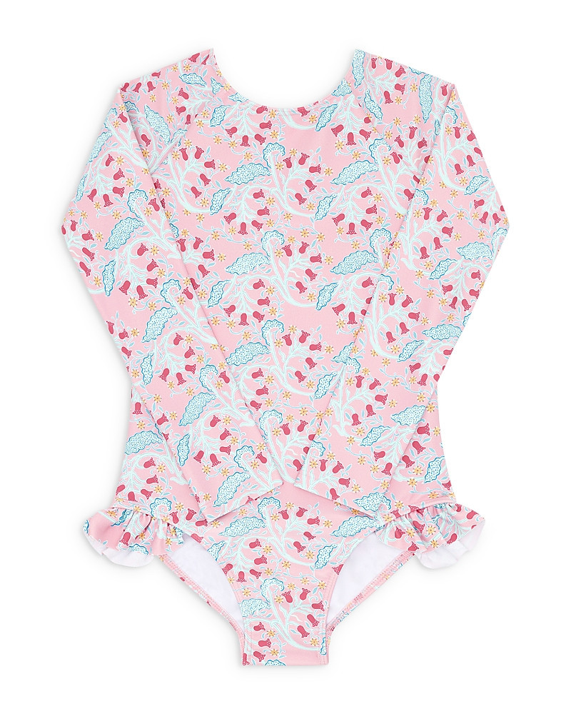 Minnow Girls' Bluebells Long Sleeve One Piece Rash Guard Swimsuit - Baby, Little Kid, Big Kid | Bloomingdale's (US)