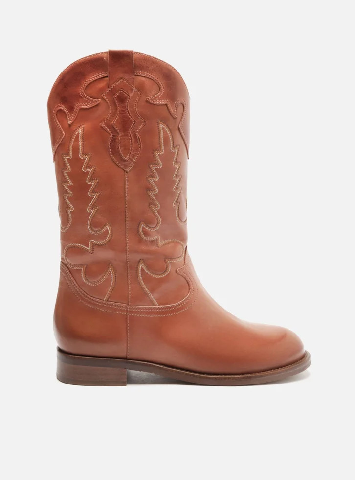Bota Western Marrom Arezzo Couro Cano Longo Bordado | ZZ Mall (BR)