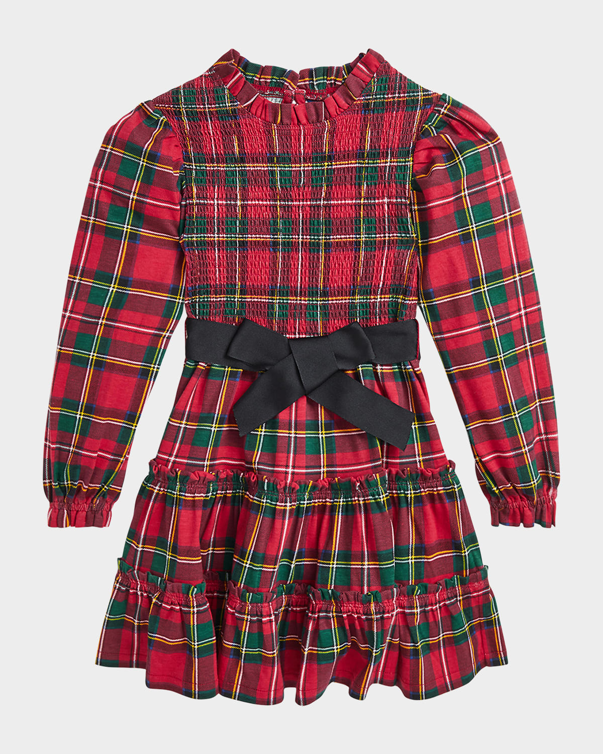 Girl's Plaid-Print Smocked Dress W/ Bloomers, Size 2-6X | Neiman Marcus