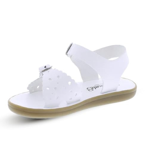 FOOTMATES Ariel and Eco-Ariel Waterproof Sandals for Girls and Boys with Slip-Resistant, Non-Marking Outsoles and Strap Closure - White Micro - Eco, 12 Little Kid (4-8 years) | Amazon (US)