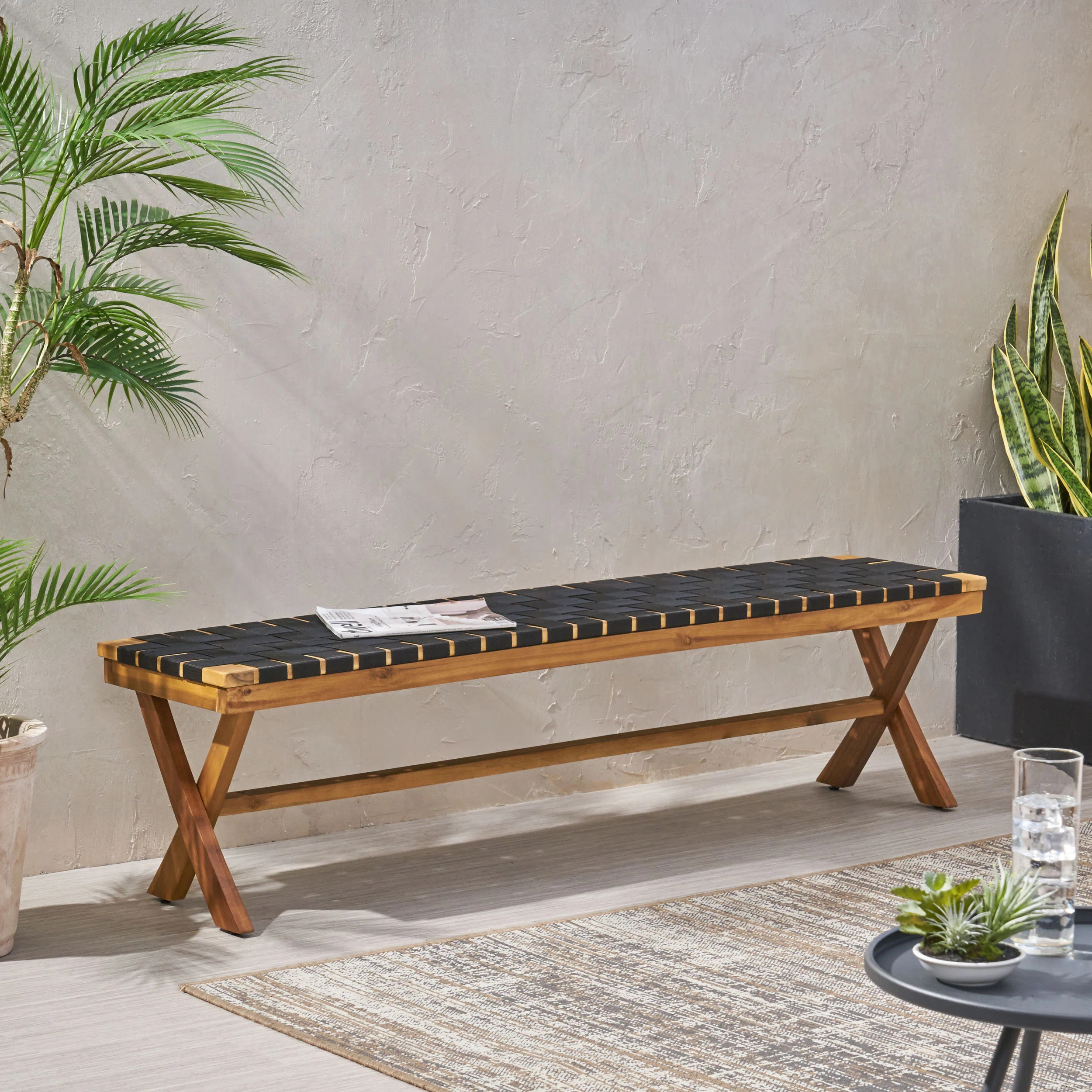 Gracie Oaks Hansen Mallett Acacia Outdoor Bench & Reviews | Wayfair | Wayfair North America