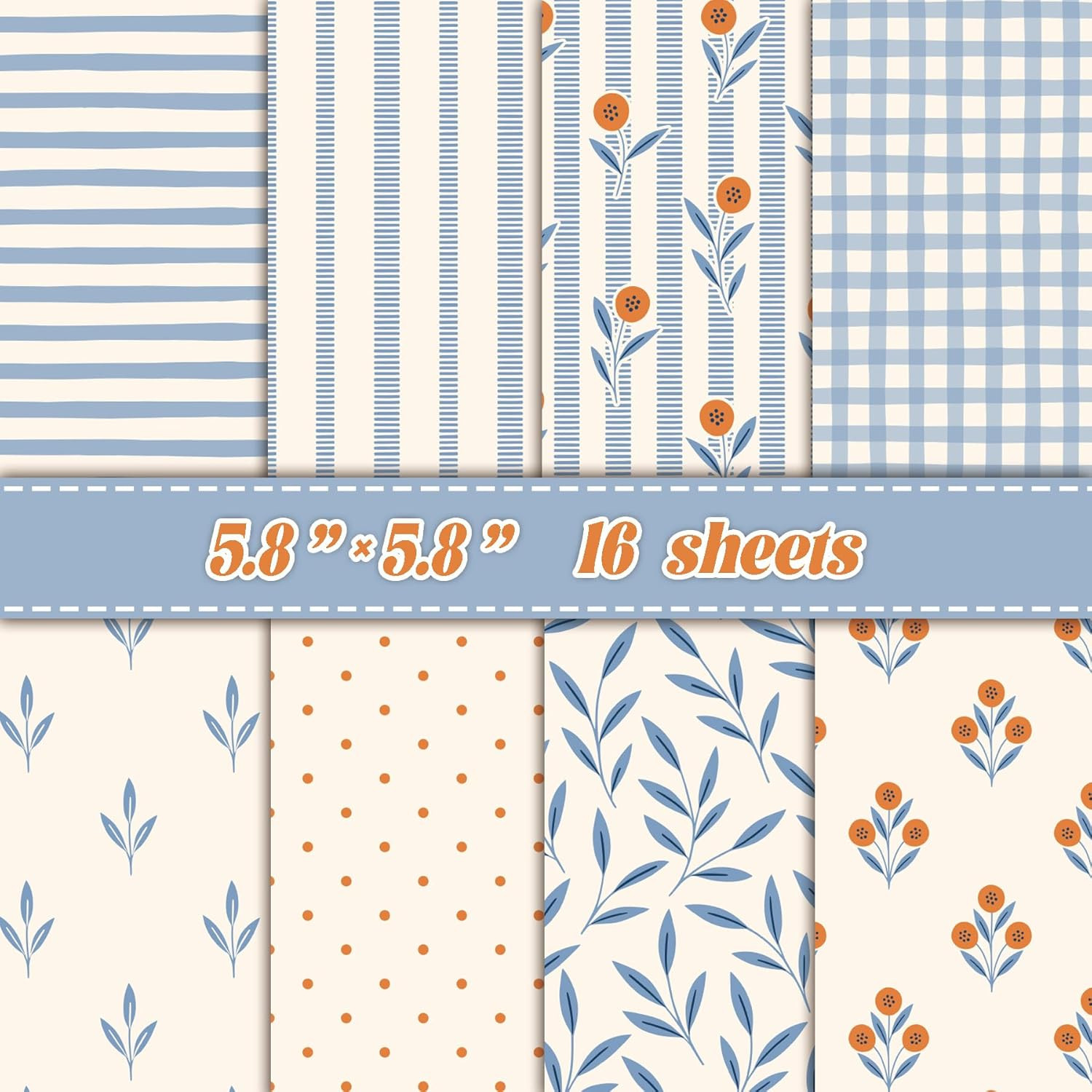 Scrapbook Paper -16 Sheets 5.8x5.8 Inch Vintage Country Floral Plaid Dot Patterns - Scrapbook Pap... | Amazon (US)