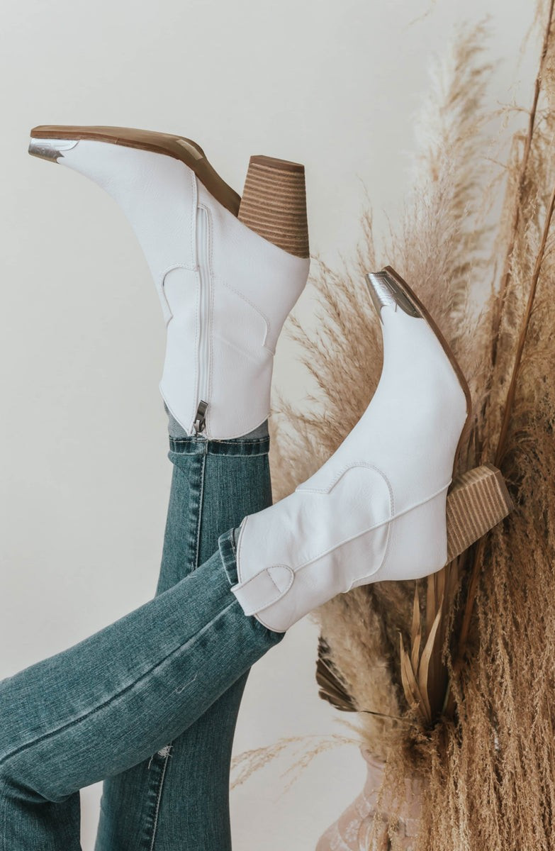 Western Nights White Bootie | Apricot Lane Boutique
